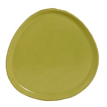 Birds brunch plate in stamped sandstone, light green