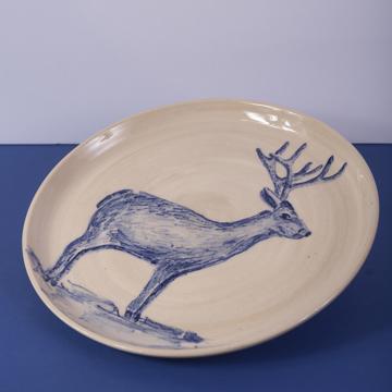 Blue Forest Plate in turned Earthenware