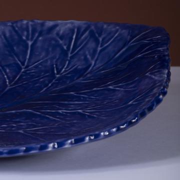 Hydrangea table plate in earthenware, dark blue [2]