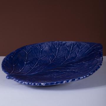 Assiette Table Hortensia en faïence, bleu foncé [1]