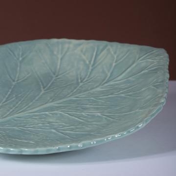 Hydrangea table plate in earthenware, sea green [2]