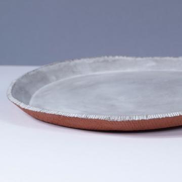 Jute plate in sandstone, snow white, dessert [2]