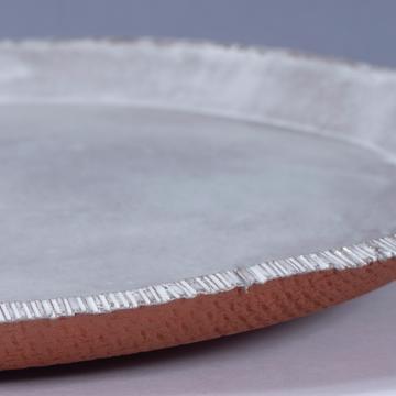 Jute plate in sandstone, snow white, dessert [4]