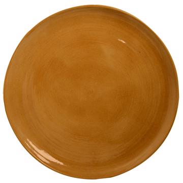 Crato Plates in turned earthenware, honey, 19 cm diam.