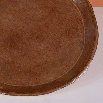 Service Oiseaux en grès estampé, marron, 21cm de diam. [4]