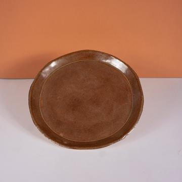 Service Oiseaux en grès estampé, marron, 21cm de diam. [1]