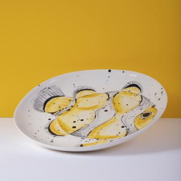 Fish Plate in turned Earthenware