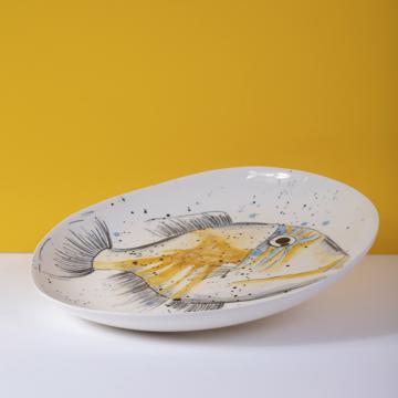 Fish Plate in turned Earthenware