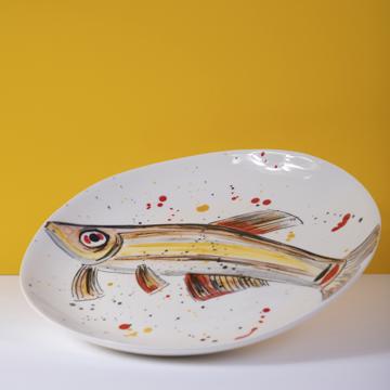 Assiette Poisson en faïence tournée