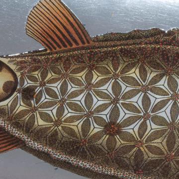 Assiette sushi Poisson en découpage sous verre, argent, poisson 1 [3]