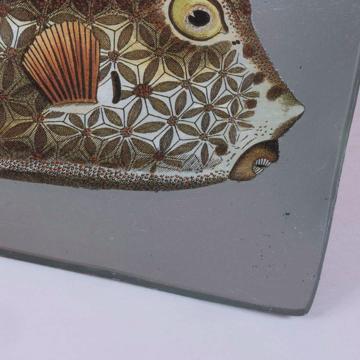 Assiette sushi Poisson en découpage sous verre, argent, poisson 1 [5]