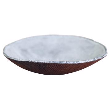 Jute plate in sandstone, snow white, deep plate [3]