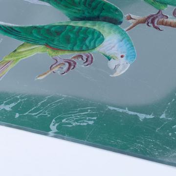 Inseparable table plate in decoupage under glass, silver [3]