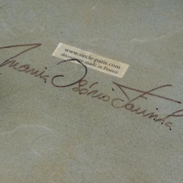Inseparable table plate in decoupage under glass, silver [7]