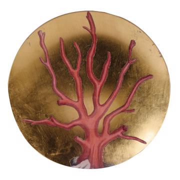 Assiettes Corail en Découpage sous verre, or, corail 8 [4]
