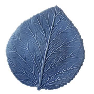 Hydrangea table plate in earthenware, french blue
