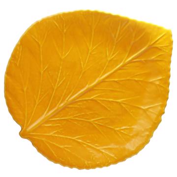 Assiette Table Hortensia en faïence, jaune orange