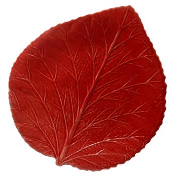 Hydrangea table plate in earthenware, red 
