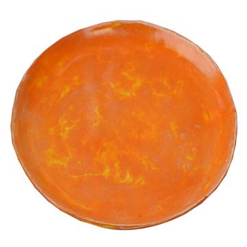 Alagoa Plates in stamped earthenware, strong orange, 19 cm diam.