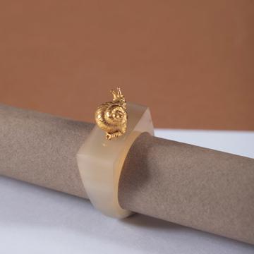 Bague Escargot en Corne