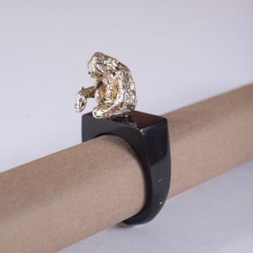 Bague Singe en Corne, argent, taille 52 [1]