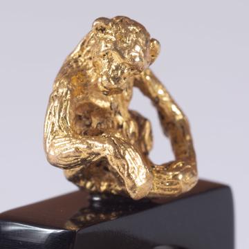 Bague Singe en Corne, or, taille 52 [2]