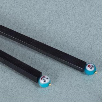 Baguettes Visage en bois de rose, turquoise [2]