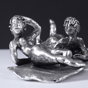 Les baigneuses en métal argenté, argent, collection complète [5]
