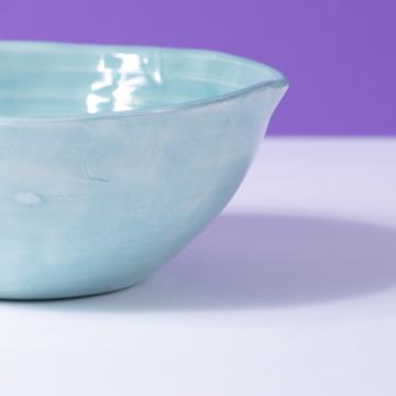 Bols ronds en faïence tournée, vert mer, 11 cm [3]
