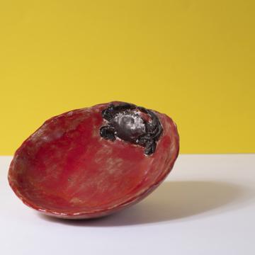 Crab bowl in eathenware