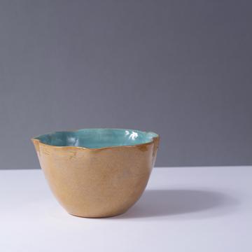 Large two tones Bowl in turned earthenware