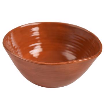 Round Bowl in earthenware, cocoa, 9 cm
