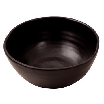 Bols ronds en faïence tournée, noir mat, 9 cm 