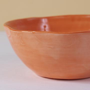 Round Bowl in earthenware, orange, 9 cm [2]