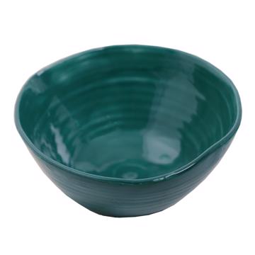 Round Bowl in earthenware, duck blue, 9 cm
