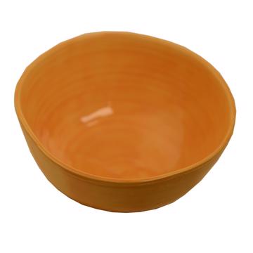 Round Bowl in earthenware, yellow orange, 9 cm