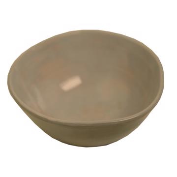 Round Bowl in earthenware, light grey, 9 cm