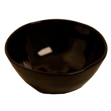 Round Bowl in earthenware, black, 9 cm
