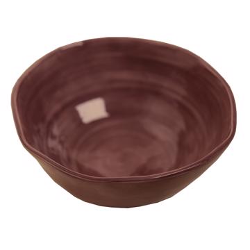 Round Bowl in earthenware, purple, 9 cm