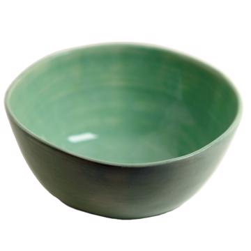 Round Bowl in earthenware, mint green, 9 cm