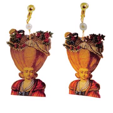 Boucles d'oreilles Marquises en découpage, multicolore, oreille non percée [3]