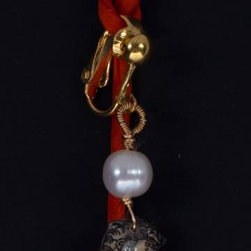 Boucles d'Oreilles Adam et Eve, gris clair, oreille non percée [4]