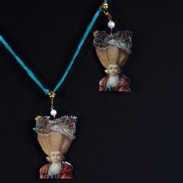 Boucles d'oreilles Marquises en découpage, multicolore, oreille non percée [1]
