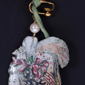 Large marquises Earrings en découpage, multicolor, unpierced ear [4]