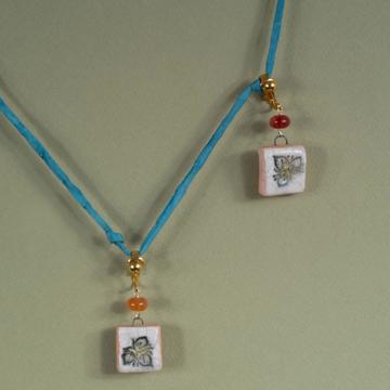 Fruit Earrings in earthenware, beige, unpierced ear [1]