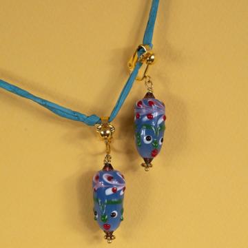 Indian earrings in spun glass