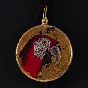Medal Earrings, Parrot design, multicolor, pierced ear [2]