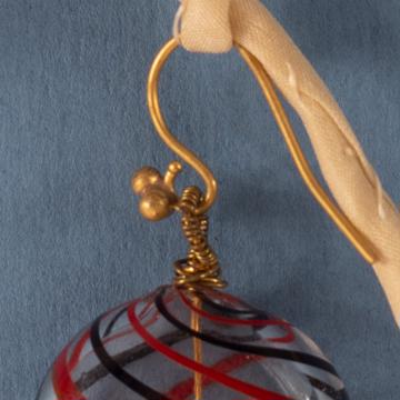 Boucles d'oreilles Murano rouge et noir en verre soufflé, multicolore, oreille percée [4]