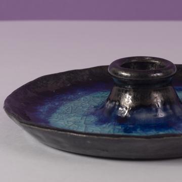 Bougeoirs Verre Craquelé en Faïence, turquoise [2]