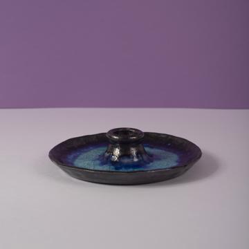 Bougeoirs Verre Craquelé en Faïence, turquoise [1]